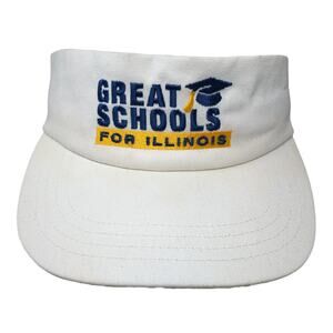 Great Schools For Illinois Snapback Sun Visor Cap White One Size Adjustable
